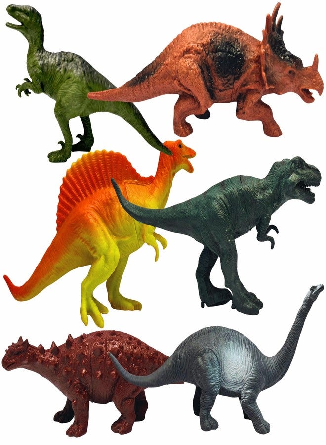 Mallexo Realistic Big Size Dinosaur Figure Toy Set for Kids 3+ | Set of 6PCs T-rex Prehistoric Dinosaurs Animal Playset Toys for Boys and Girls Birthday Gifts Dino Animals Action Figurine Decor Items - Image 1